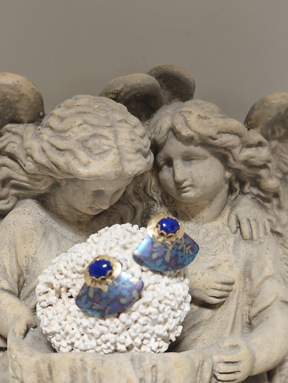 Holly Yashi lapis floral earrings